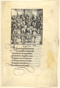 Three Captains Brought Up for Judgment, from -Theuerdank- Die geuerlicheiten vnd einsteils der geschichten des loblichen streytparen vnd hochberümbten helds vnd Ritters herr Tewrdannckhs MET DP834037