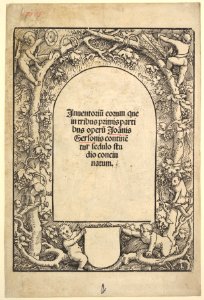 Title Border with Five Genii and a Monkey MET DP826742