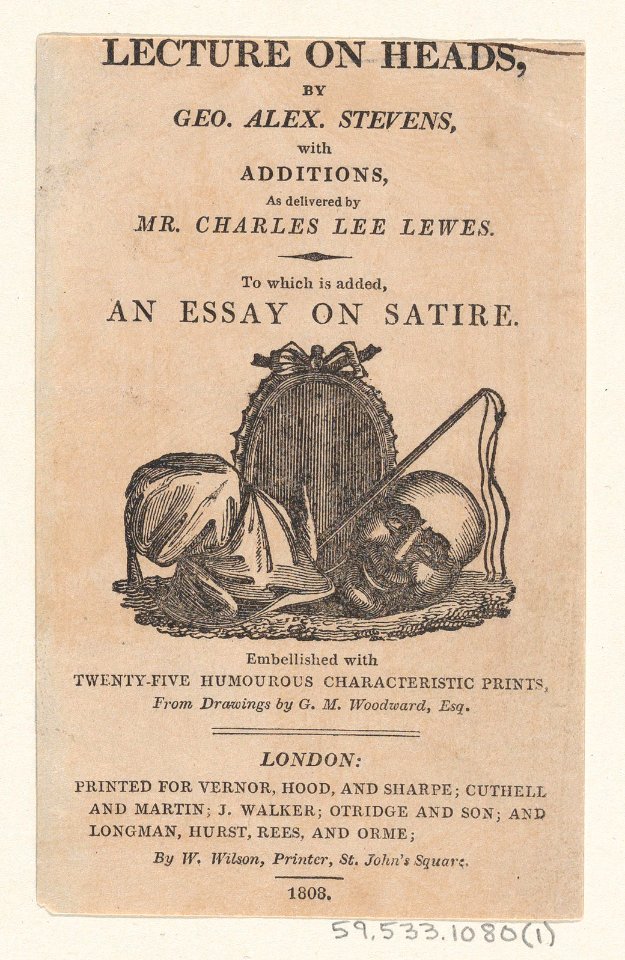 Title page, from "A Lecture on Heads" by George Alexander Stevens MET DP873896