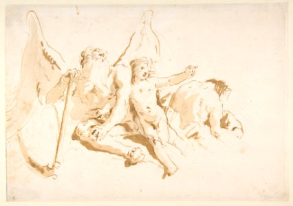 Time Seated, with Two Attendant Figures MET DP811876