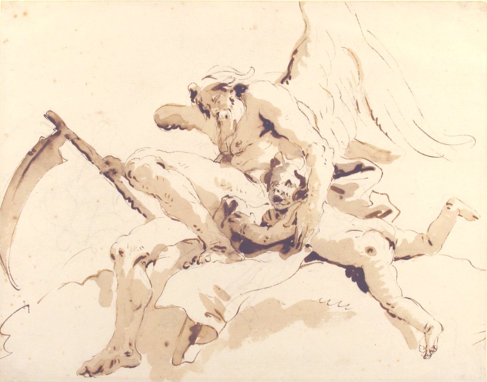 Time Seated, Clutching a Putto MET 37.165.7