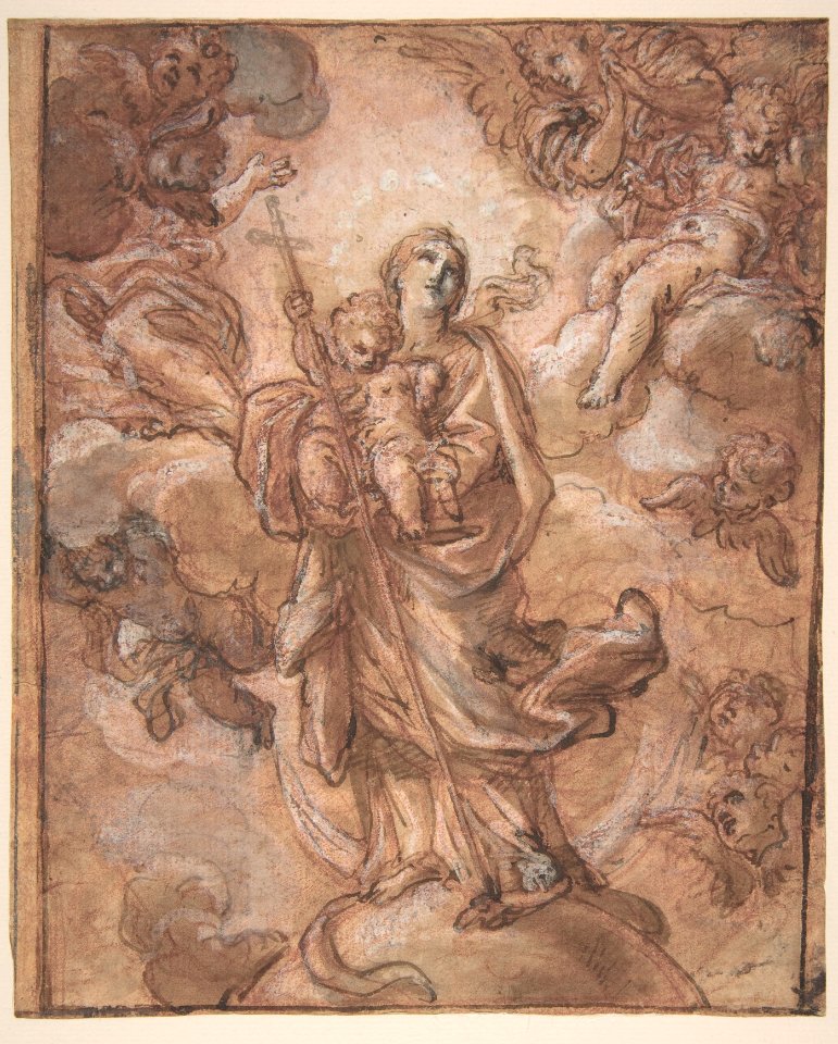 The Virgin Immaculate with the Christ Child in Glory (recto); Rinaldo and Armida (verso) MET DP810986