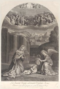 The Virgin Mary adoring the Christ child Met DP885637