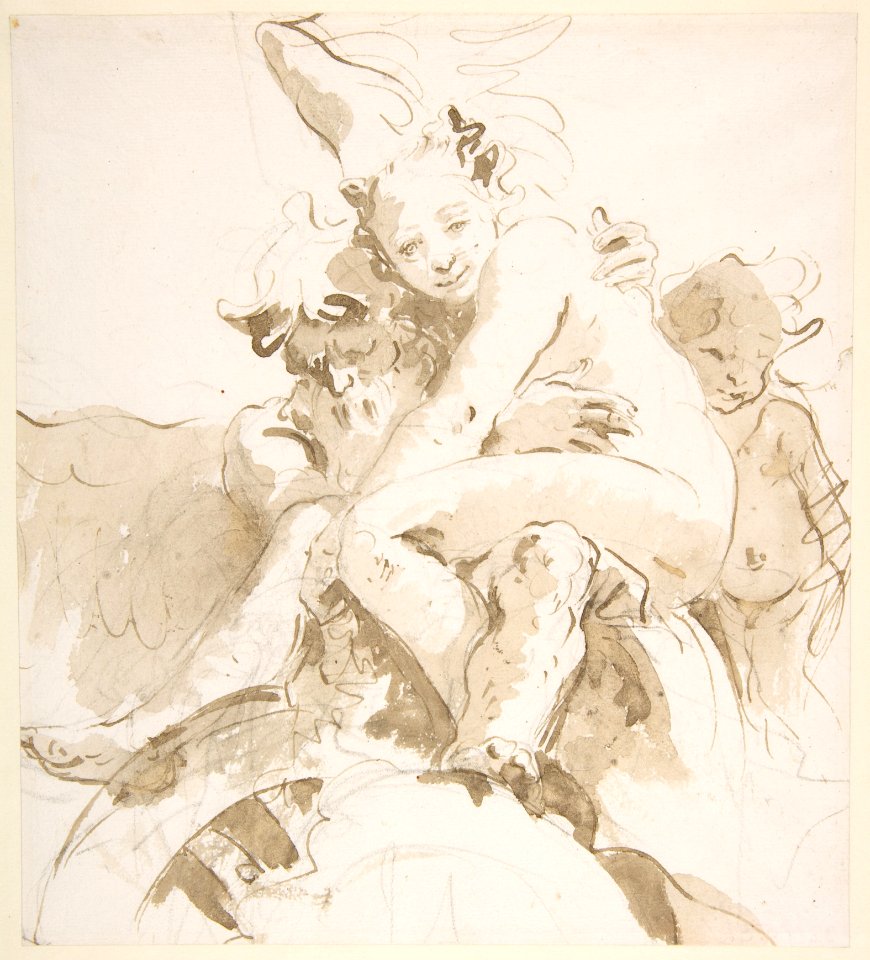 Time Holding a Nude Woman, a Putto at Right MET DP811901
