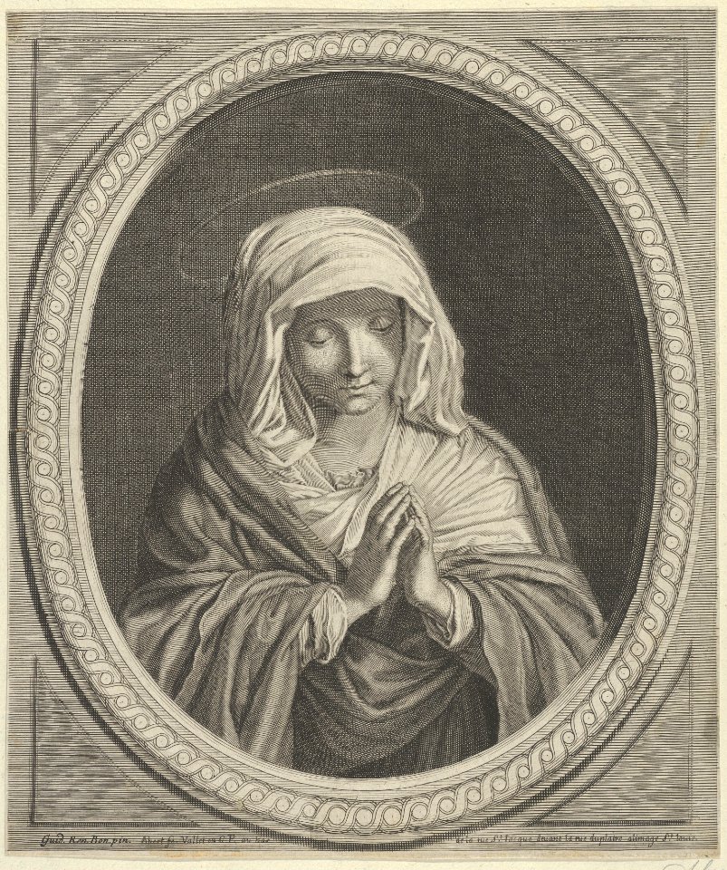 The Virgin in prayer in an oval frame, after Reni MET DP841763