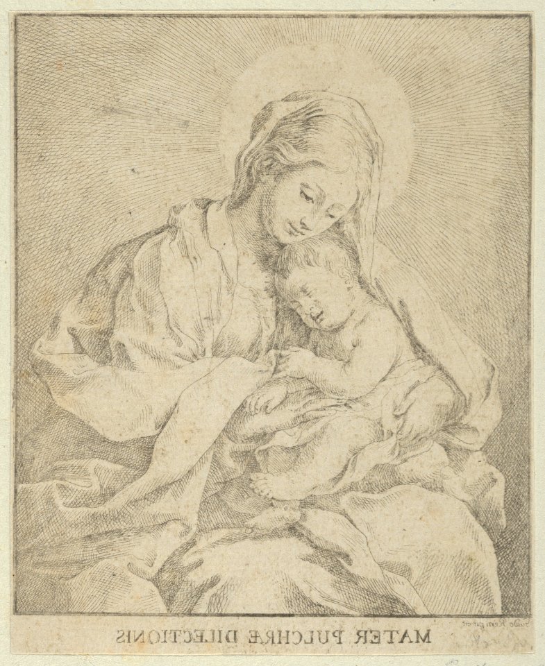 The Virgin holding the infant Christ, after Reni, counterproof MET DP838591
