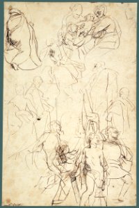 The Virgin Adored by Saints (recto); Study of the Torso Belvedere (verso) MET 2002.12a