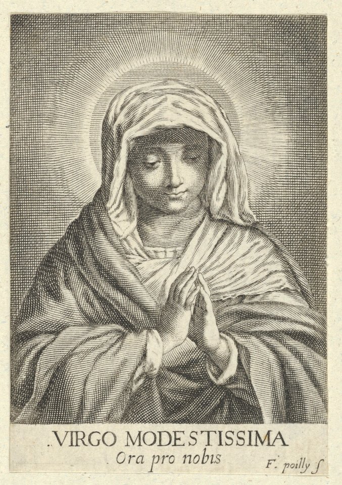 The Virgin in prayer looking down, after Reni MET DP841461