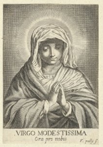 The Virgin in prayer looking down, after Reni MET DP841461