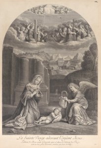 The Virgin Mary adoring the Christ child Met DP885642