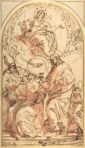 The Virgin Immaculate with the Four Doctors of the Church, Study for the Dispute over the Immaculate Conception MET DP801427