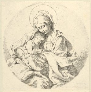 The Virgin holding the infant Christ, a circular composition, after Reni MET DP838594