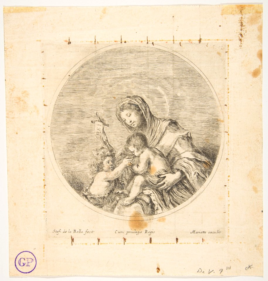 The Virgin and Child with Saint John, a round composition MET DP817333