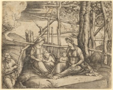 The Virgin and Child with Saint Elizabeth and John the Baptist in a landscape, St Joseph at the left MET DP853763