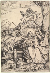 The Virgin and Child with Eight Angels in a Landscape MET DP826548
