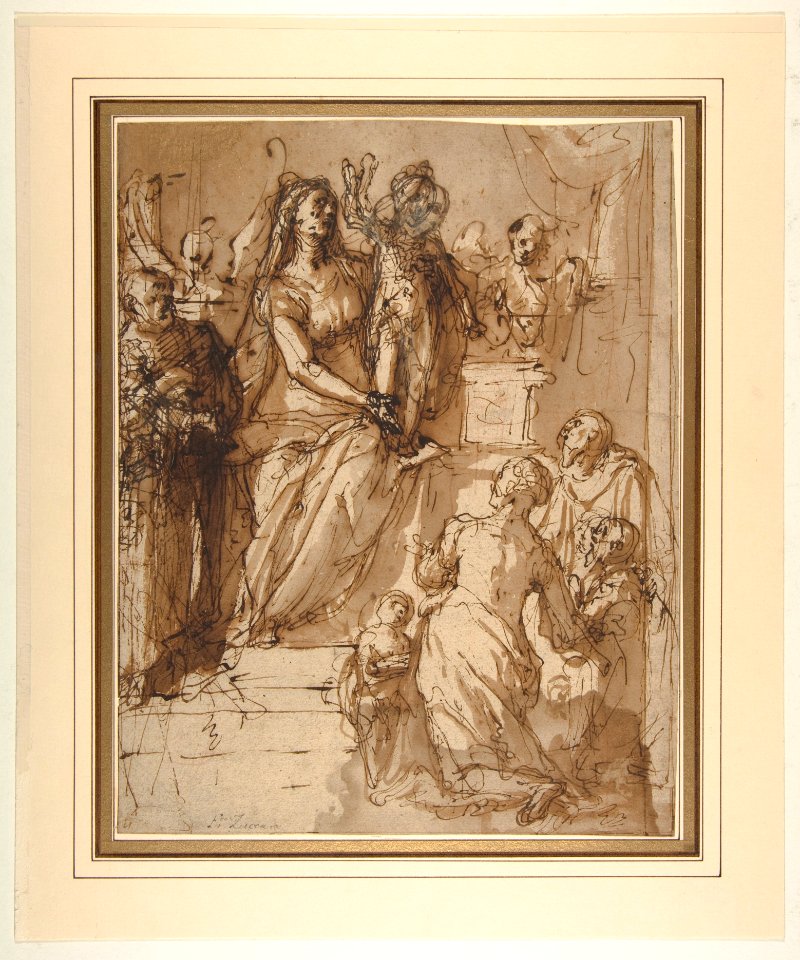 The Virgin and Child with Saint Joseph, Attendant Angels, and a Group of Supplicants MET DP812245
