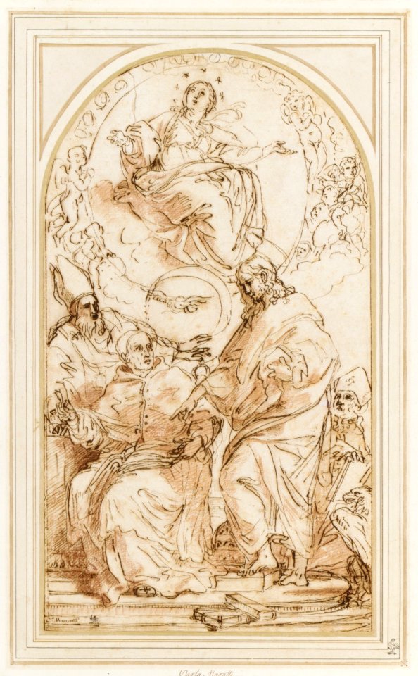 The Virgin Immaculate with the Four Doctors of the Church, Study for the Dispute over the Immaculate Conception MET DR258