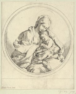 The Virgin holding the infant Christ, a circular composition, after Reni MET DP838603