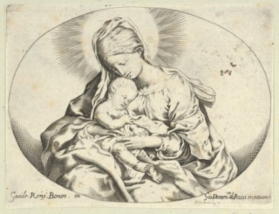 The Virgin holding the infant Christ, an oval composition, after Reni MET DP838585