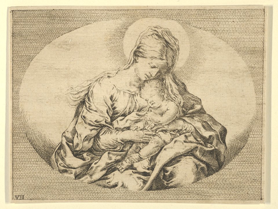 The Virgin holding the infant Christ, an oval composition, after Reni MET DP838583
