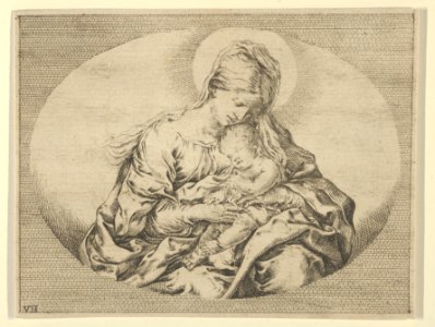 The Virgin holding the infant Christ, an oval composition, after Reni MET DP838583