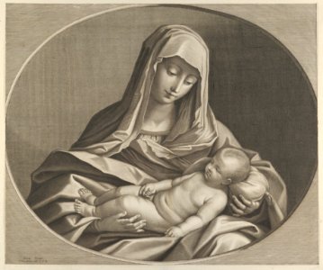 The Virgin holding the sleeping infant Christ on her lap, after Reni MET DP841177