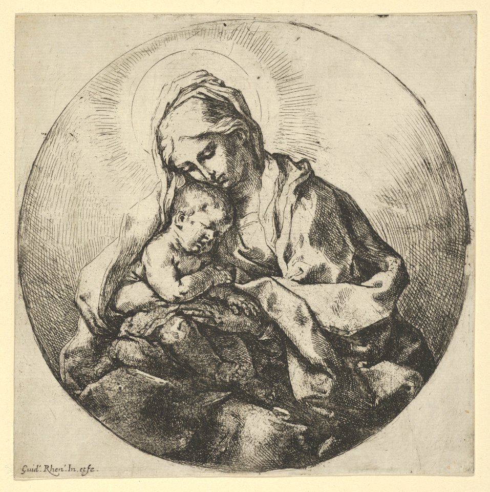 The Virgin holding the infant Christ with the fingers of her right hand hidden, a circular composition MET DP837838