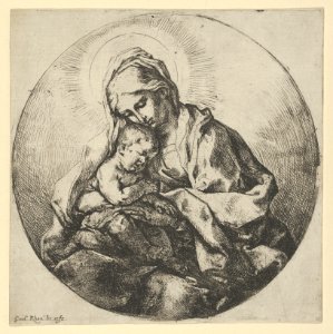 The Virgin holding the infant Christ with the fingers of her right hand hidden, a circular composition MET DP837838