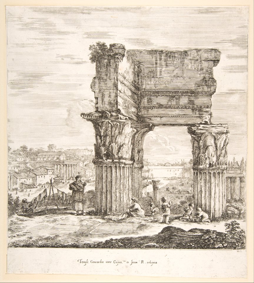 The Temple of Vespasian and the Roman Forum, from 'Six large views, four of Rome, and two of the Roman countryside' (Six grandes vues, dont quatre de Rome et deux de la Campagne romaine) MET DP818087