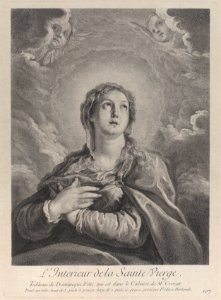 The Virgin, hands folded on her chest, looking upwards Met DP885768