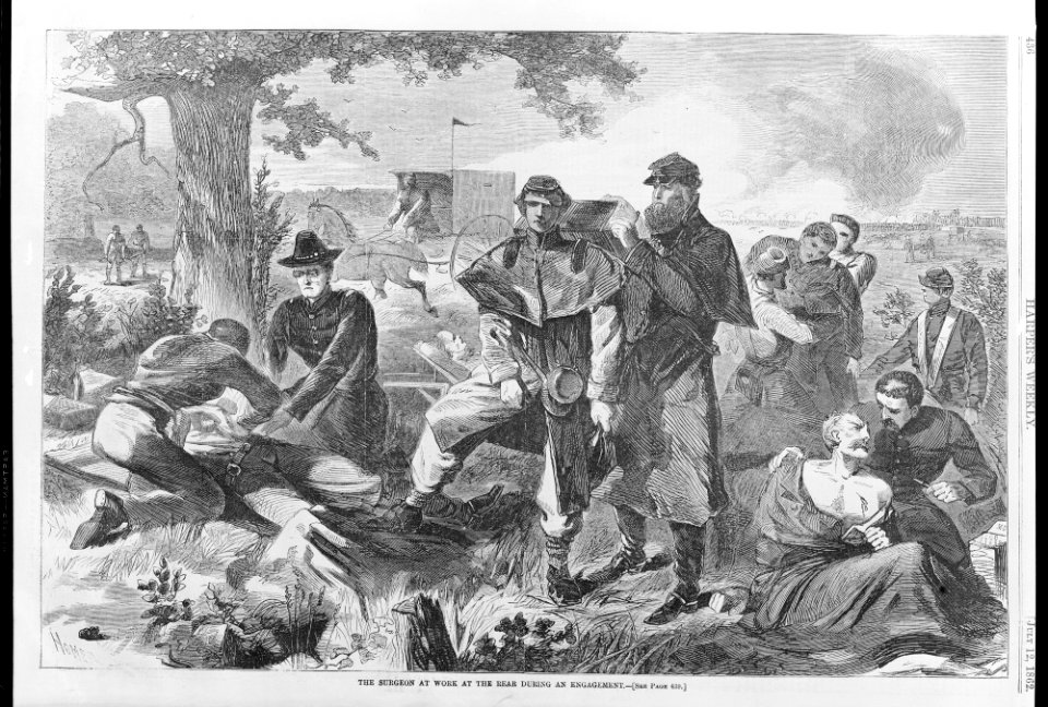 The Surgeon at Work at the Rear During an Engagement (Harper's Weekly, Vol. VII) MET MM10621