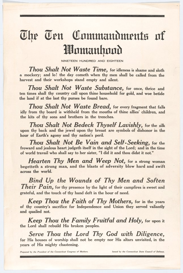 The ten commandments of womanhood MET DP867908