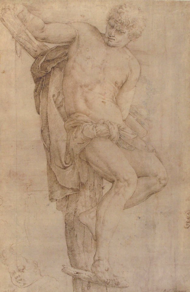 The Unrepentant Thief on the Cross, Study of a Child's Head at Lower Left, and of an Ear at Lower Right Border MET 1972.118.7