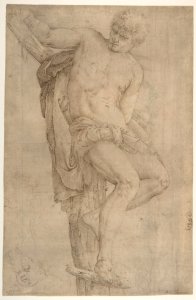 The Unrepentant Thief on the Cross, Study of a Child's Head at Lower Left, and of an Ear at Lower Right Border MET DP809782