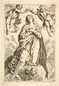 The Virgin being crowned by two angels, copy after Cantarini MET DP815123