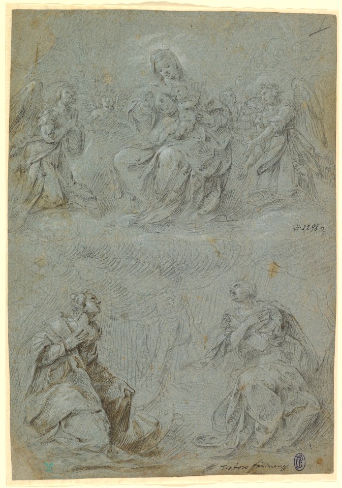 The Virgin and Child in Glory Adored by Saints Catherine and Lucy MET DP830194
