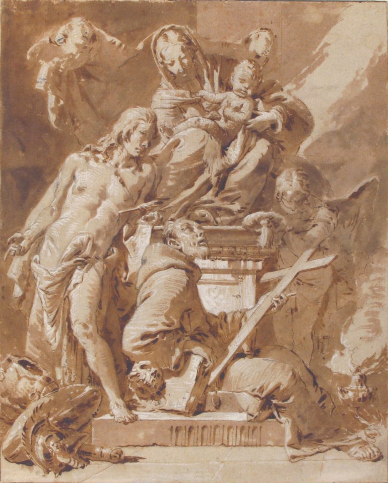 The Virgin and Child Enthroned with Saint Sebastian and a Franciscan Saint MET 37.165.6