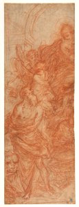 The Virgin Appearing to Saint Jerome (recto); Head of a Young Woman with Braided Hair MET DP812124