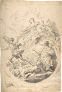 The Virgin and Child Intervening for Victims of the Plague (recto); Seated Female Figure (verso) MET DP809069