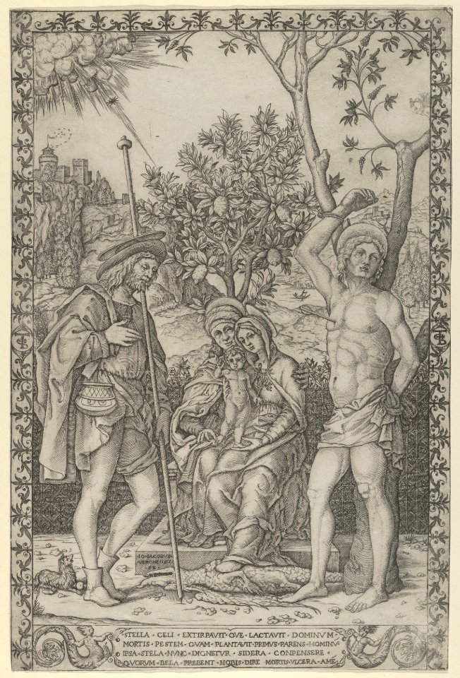 The Virgin and Child on the lap of St. Anne, with St. Roch and St. Sebastian MET DP851667