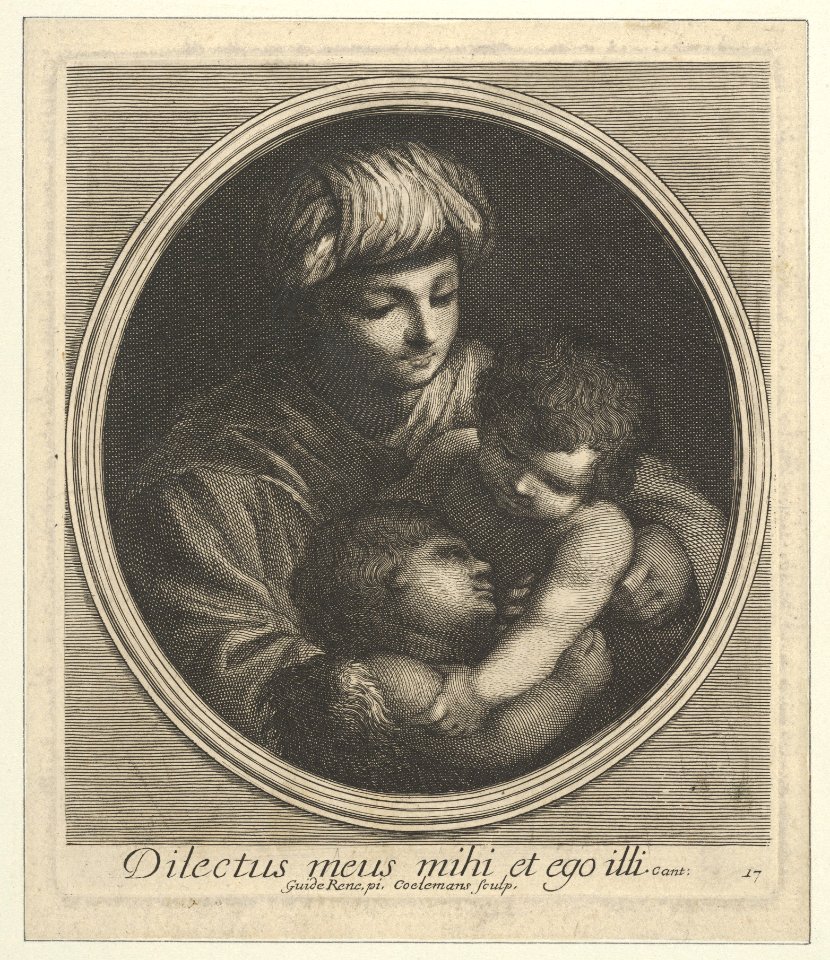 The Virgin with the infant Christ and the young Saint John the Baptist, in a circular frame, after Reni MET DP841464