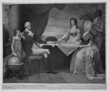 The Washington Family- George Washington, His Lady, and her Two Grandchildren by the Name of Custis–George Washington, Son Epouse, et Ses Deux petits Enfants du Nom de Custis MET MM4839
