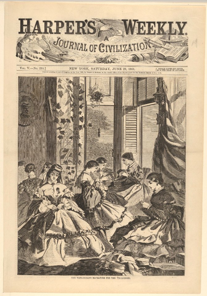 The War – Making Havelocks for the Volunteers (Harper's Weekly, Vol. V) MET DP831344
