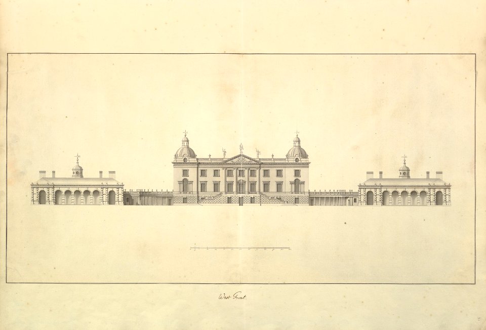 The West Front of Houghton Hall, Norfolk, Elevation MET DP829079