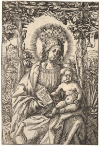 The Virgin with a Book in an Arbor MET DP833960