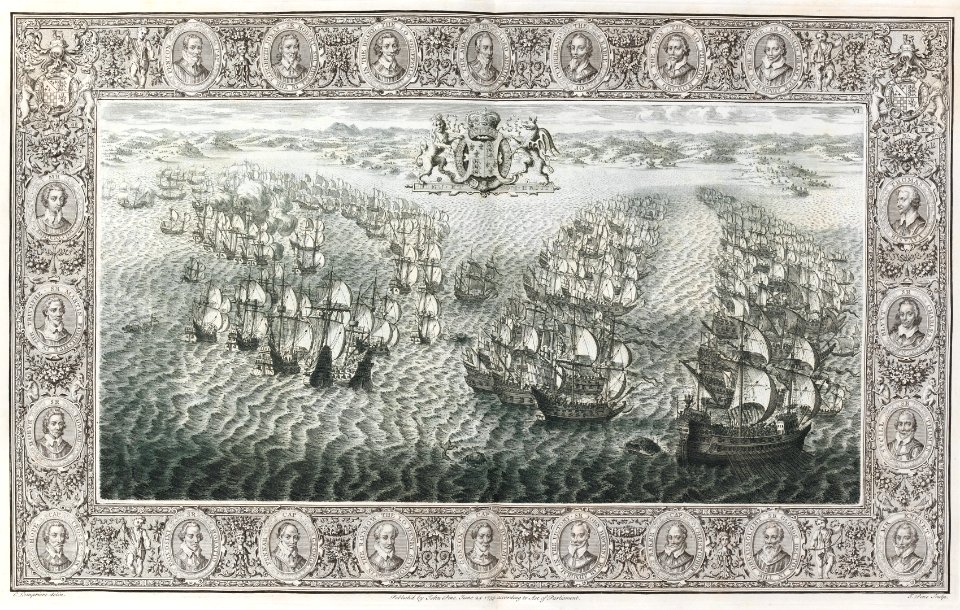 The Tapestry Hangings of the House of Lords Representing the Several Engagements Between the English and Spanish Fleets... MET DP148575