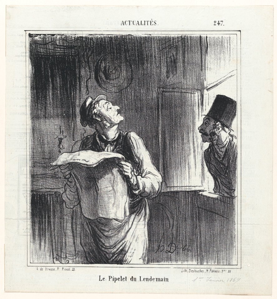 The concierge the day after, from 'News of the day,' published in Le Charivari, January 1, 1867 MET DP877613