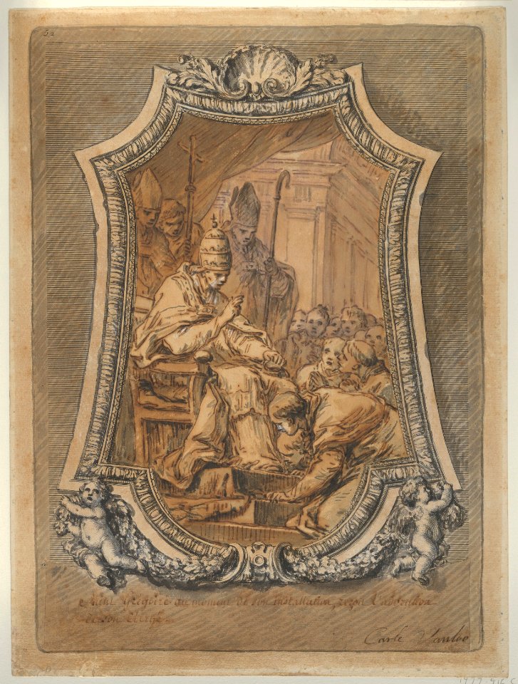 The Clergy of Rome Paying Homage to St. Gregory after His Investiture MET DP836554