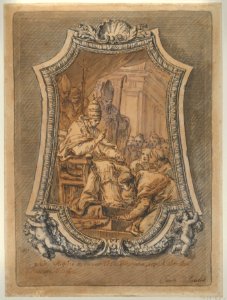 The Clergy of Rome Paying Homage to St. Gregory after His Investiture MET DP836554