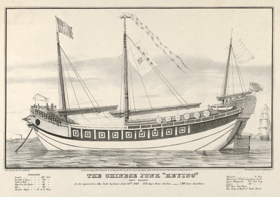 The Chinese Junk "Keying"–Captain Kellett–As she appeared in New York harbour July 13th, 1847–212 days from Canton.–720 tons burthen MET DP853638
